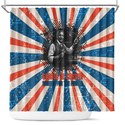 George Washington Carver Shower Curtain with Science Teaching Scene, Education Is the Key Quote - African Pride