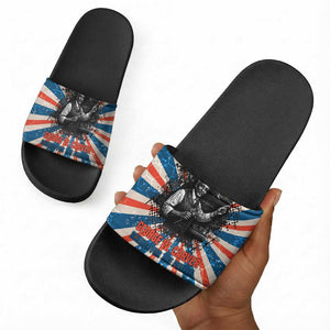 George Washington Carver Slide Sandals with Science Teaching Scene, Education Is the Key Quote - African Pride