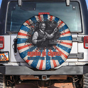 George Washington Carver Spare Tire Cover with Science Teaching Scene, Education Is the Key Quote - African Pride