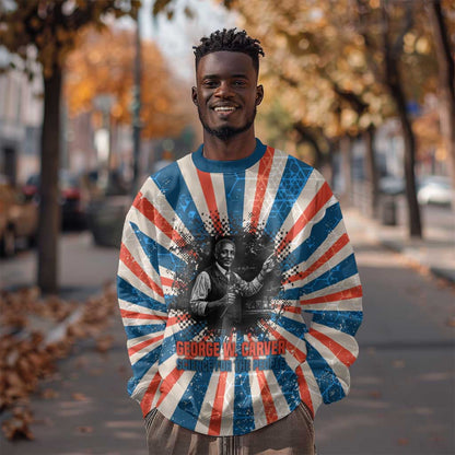 George Washington Carver Sweatshirt with Science Teaching Scene, Education Is the Key Quote - African Pride