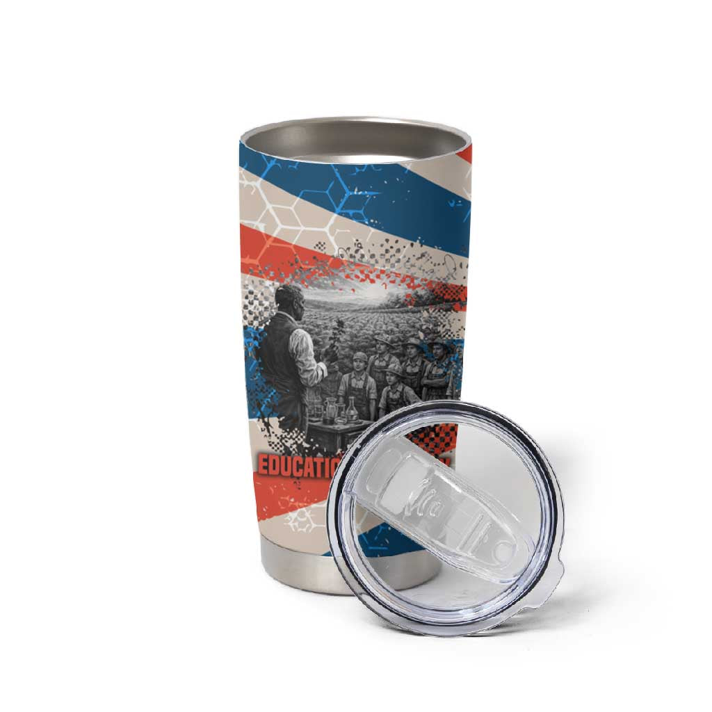 George Washington Carver Tumbler Cup with Science Teaching Scene, Education Is the Key Quote - African Pride