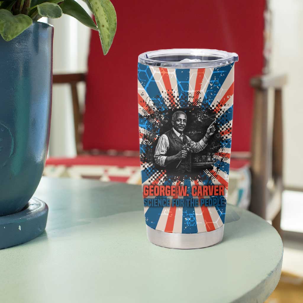 George Washington Carver Tumbler Cup with Science Teaching Scene, Education Is the Key Quote - African Pride