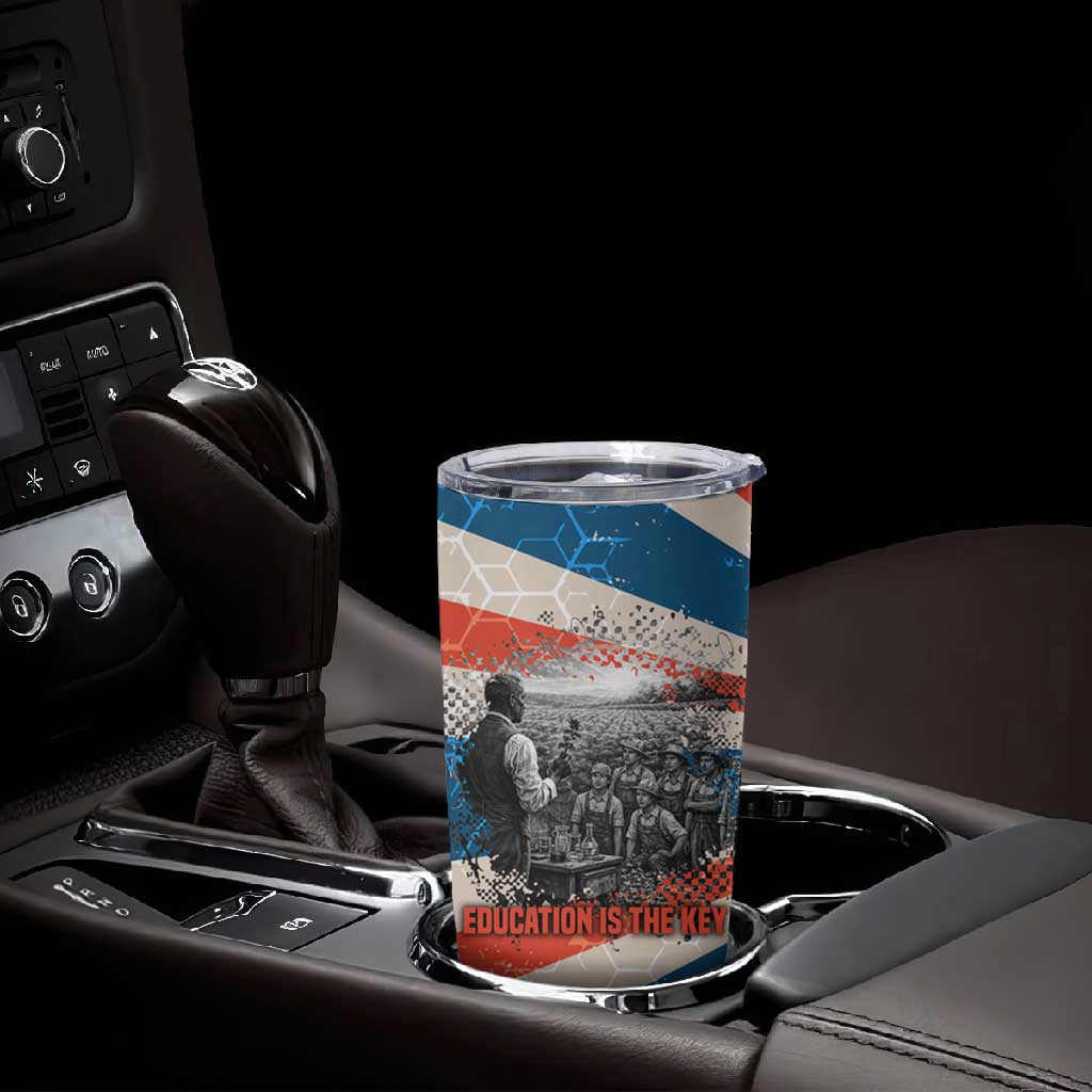 George Washington Carver Tumbler Cup with Science Teaching Scene, Education Is the Key Quote - African Pride