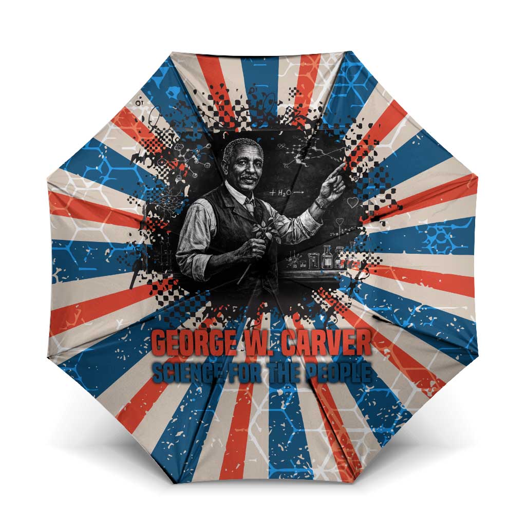 George Washington Carver Umbrella with Science Teaching Scene, Education Is the Key Quote - African Pride