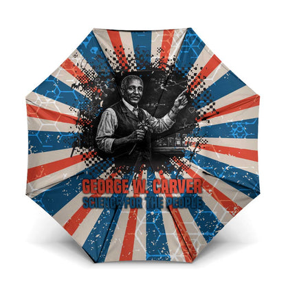 George Washington Carver Umbrella with Science Teaching Scene, Education Is the Key Quote - African Pride