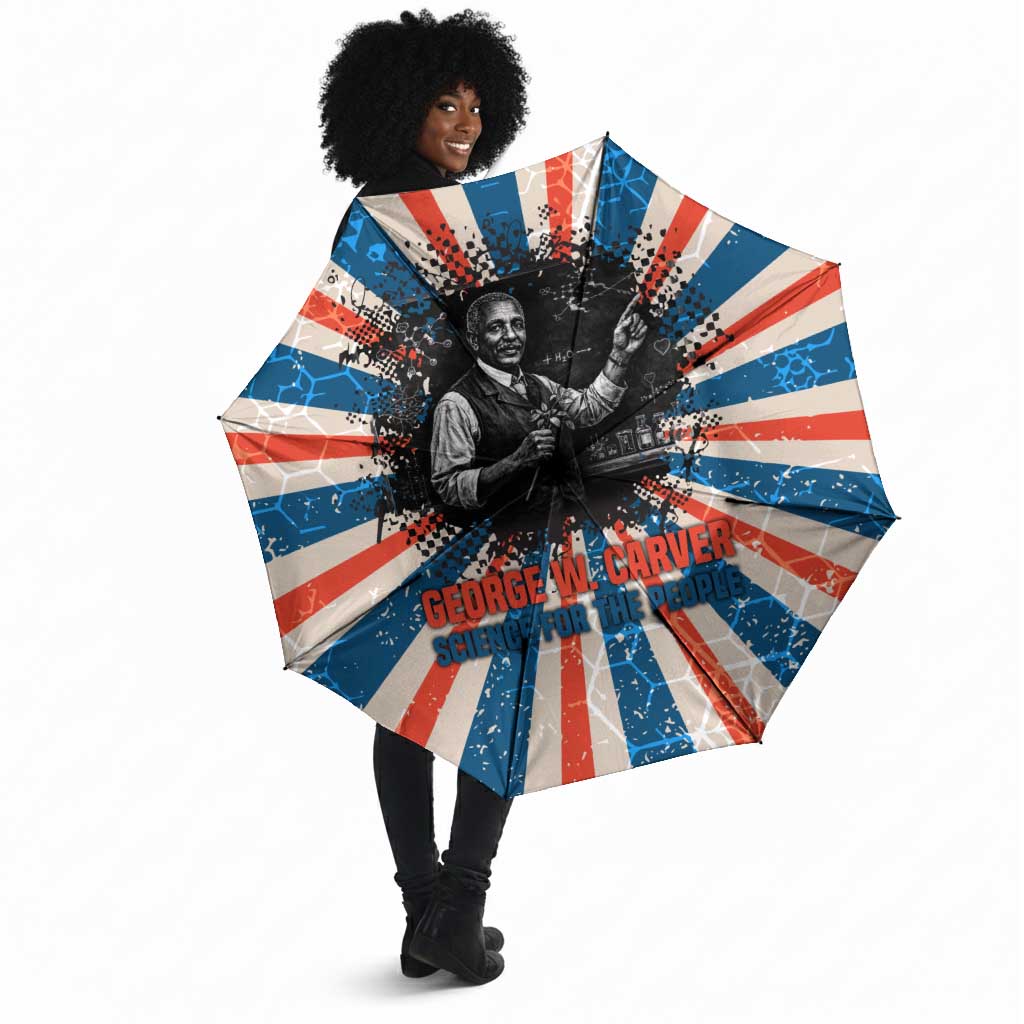 George Washington Carver Umbrella with Science Teaching Scene, Education Is the Key Quote - African Pride
