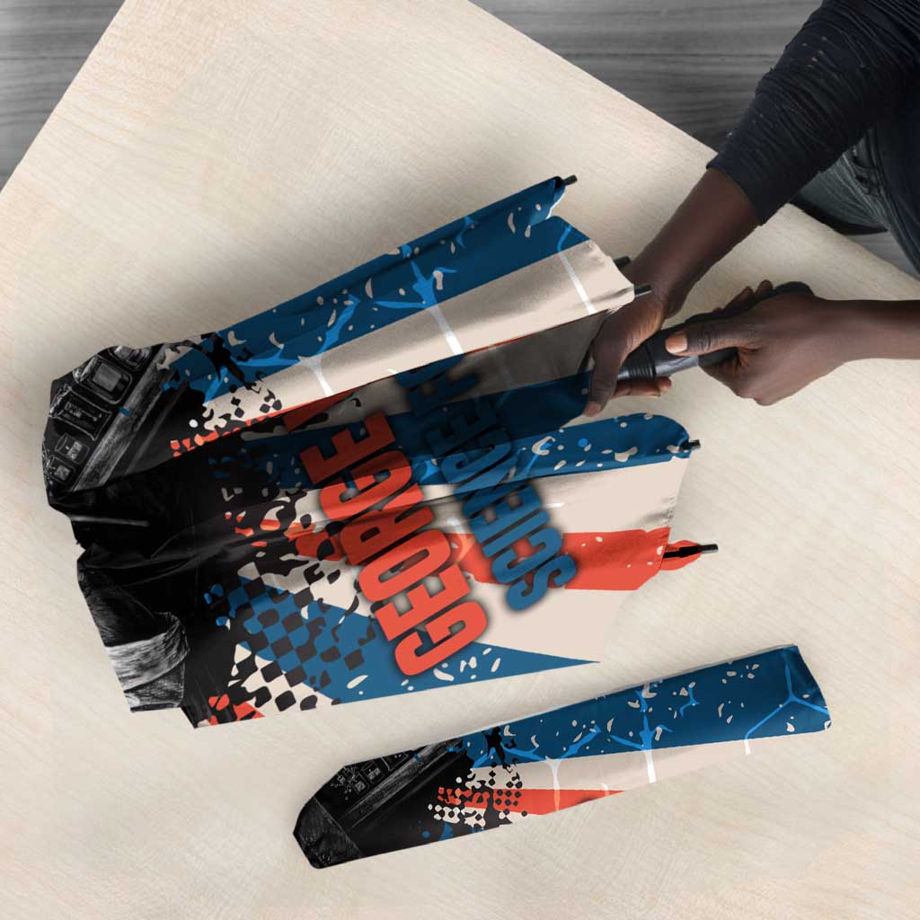 George Washington Carver Umbrella with Science Teaching Scene, Education Is the Key Quote - African Pride