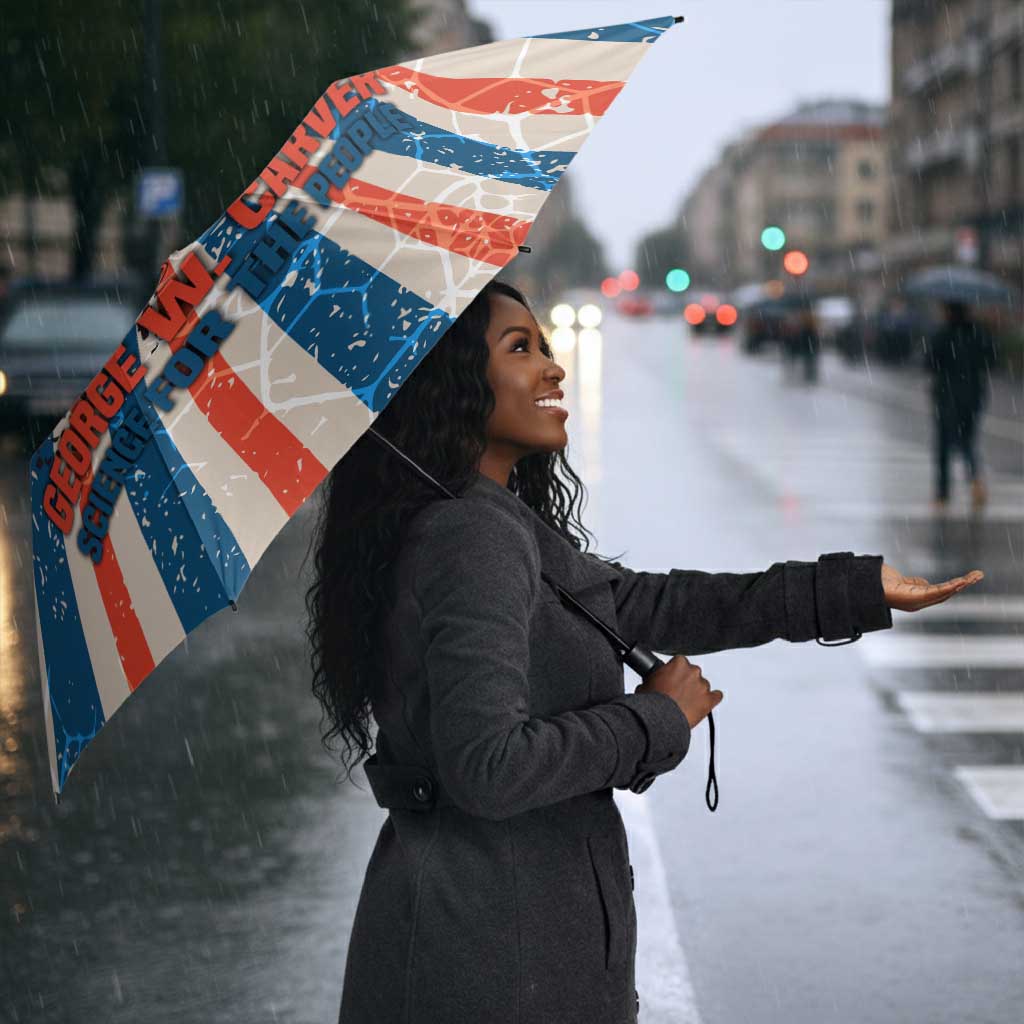 George Washington Carver Umbrella with Science Teaching Scene, Education Is the Key Quote - African Pride