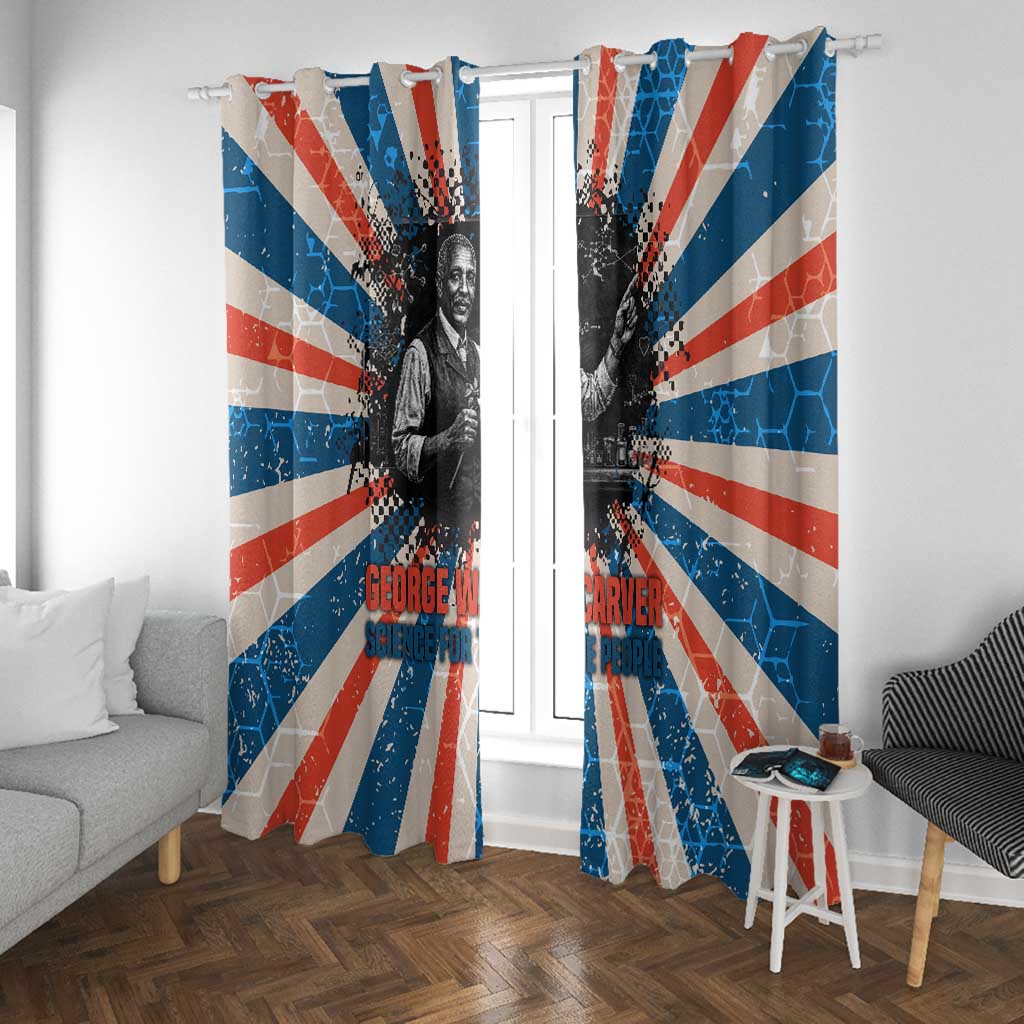 George Washington Carver Window Curtain with Science Teaching Scene, Education Is the Key Quote - African Pride