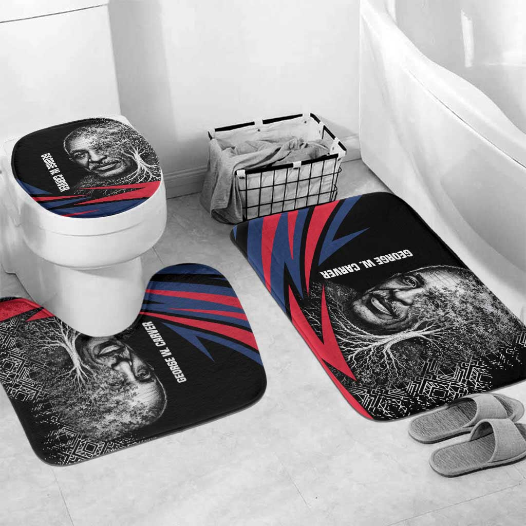 George Washington Carver Bathroom Set with Tree Portrait Illustration, Nature Is the Greatest Teacher Quote - African Pride