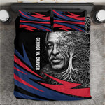 George Washington Carver Bedding Set with Tree Portrait Illustration, Nature Is the Greatest Teacher Quote - African Pride