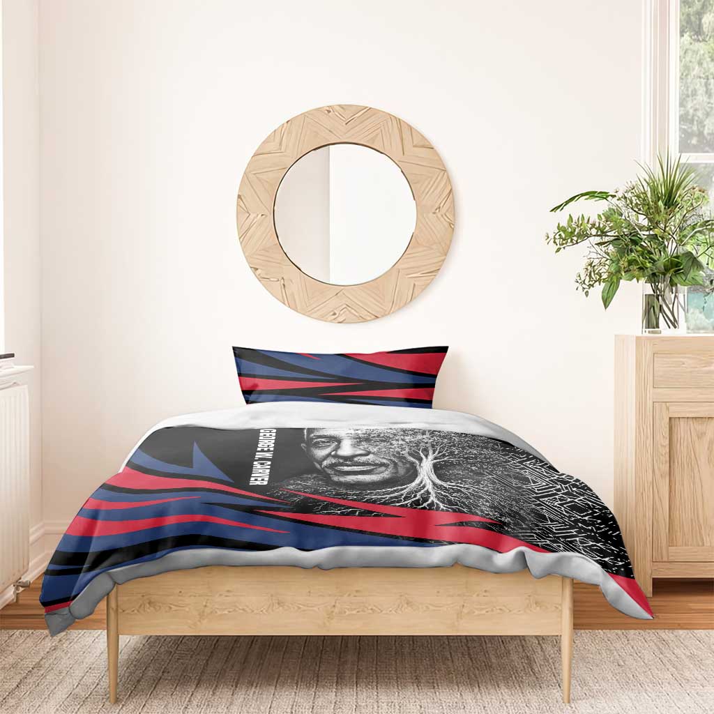 George Washington Carver Bedding Set with Tree Portrait Illustration, Nature Is the Greatest Teacher Quote - African Pride