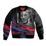 George Washington Carver Bomber Jacket with Tree Portrait Illustration, Nature Is the Greatest Teacher Quote - African Pride