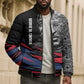 George Washington Carver Bomber Puffer Jacket with Tree Portrait Illustration, Nature Is the Greatest Teacher Quote - African Pride