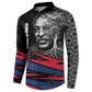 George Washington Carver Button Sweatshirt with Tree Portrait Illustration, Nature Is the Greatest Teacher Quote