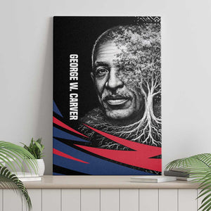 George Washington Carver Canvas Wall Art with Tree Portrait Illustration, Nature Is the Greatest Teacher Quote - African Pride