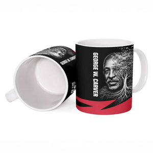 George Washington Carver Ceramic Mug with Tree Portrait Illustration, Nature Is the Greatest Teacher Quote - African Pride