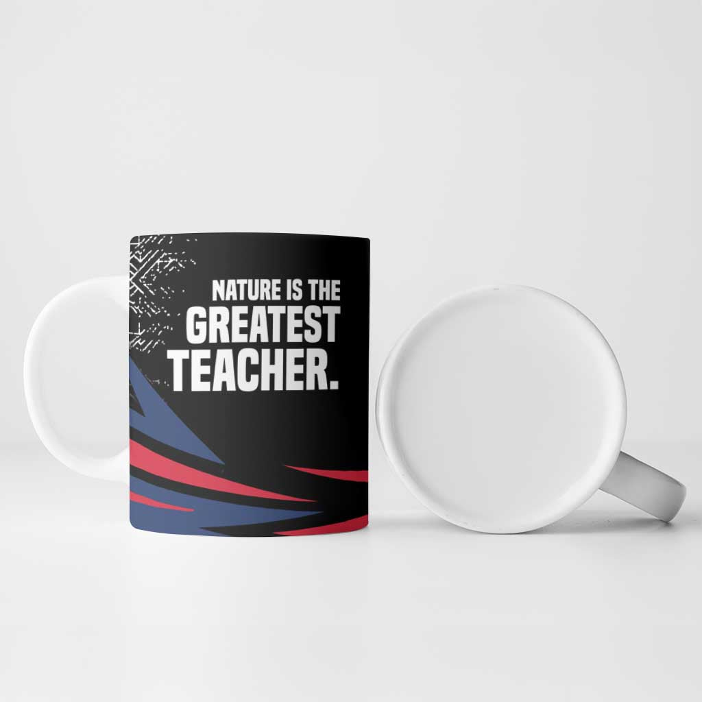George Washington Carver Ceramic Mug with Tree Portrait Illustration, Nature Is the Greatest Teacher Quote - African Pride