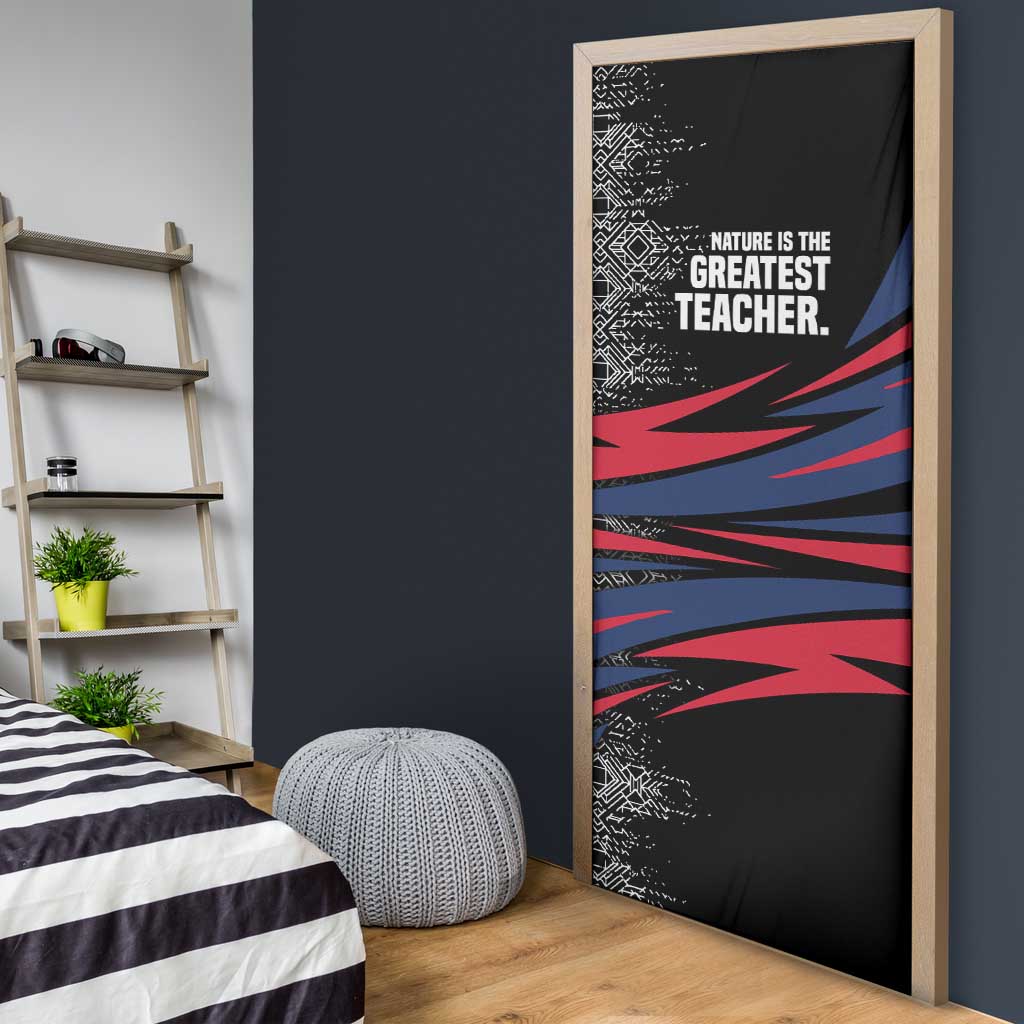 George Washington Carver Door Cover with Tree Portrait Illustration, Nature Is the Greatest Teacher Quote - African Pride