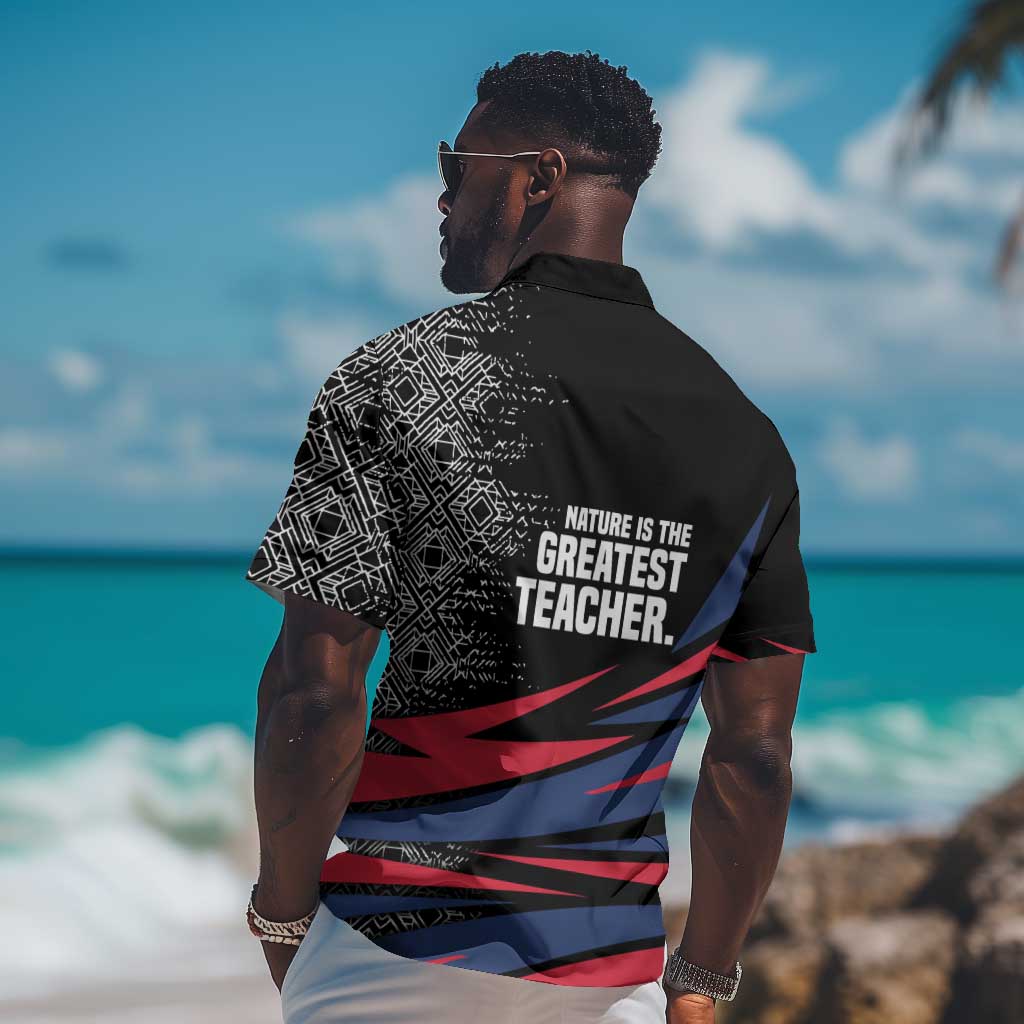 George Washington Carver Hawaiian Shirt with Tree Portrait Illustration, Nature Is the Greatest Teacher Quote - African Pride