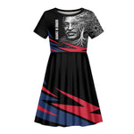 George Washington Carver Kid Short Sleeve Dress with Tree Portrait Illustration, Nature Is the Greatest Teacher Quote - African Pride