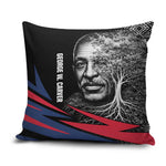 George Washington Carver Pillow Cover with Tree Portrait Illustration, Nature Is the Greatest Teacher Quote - African Pride