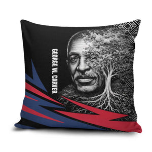 George Washington Carver Pillow Cover with Tree Portrait Illustration, Nature Is the Greatest Teacher Quote - African Pride