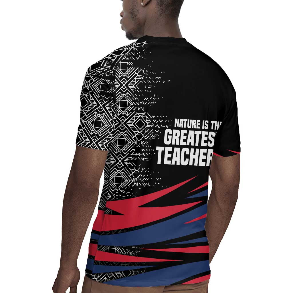 George Washington Carver Rugby Jersey with Tree Portrait Illustration, Nature Is the Greatest Teacher Quote - African Pride