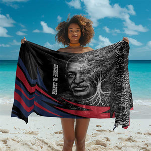 George Washington Carver Sarong with Tree Portrait Illustration, Nature Is the Greatest Teacher Quote - African Pride