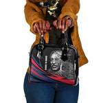 George Washington Carver Shoulder Handbag with Tree Portrait Illustration, Nature Is the Greatest Teacher Quote - African Pride