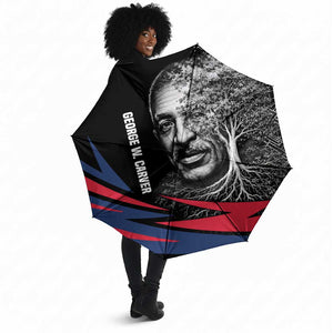 George Washington Carver Umbrella with Tree Portrait Illustration, Nature Is the Greatest Teacher Quote - African Pride