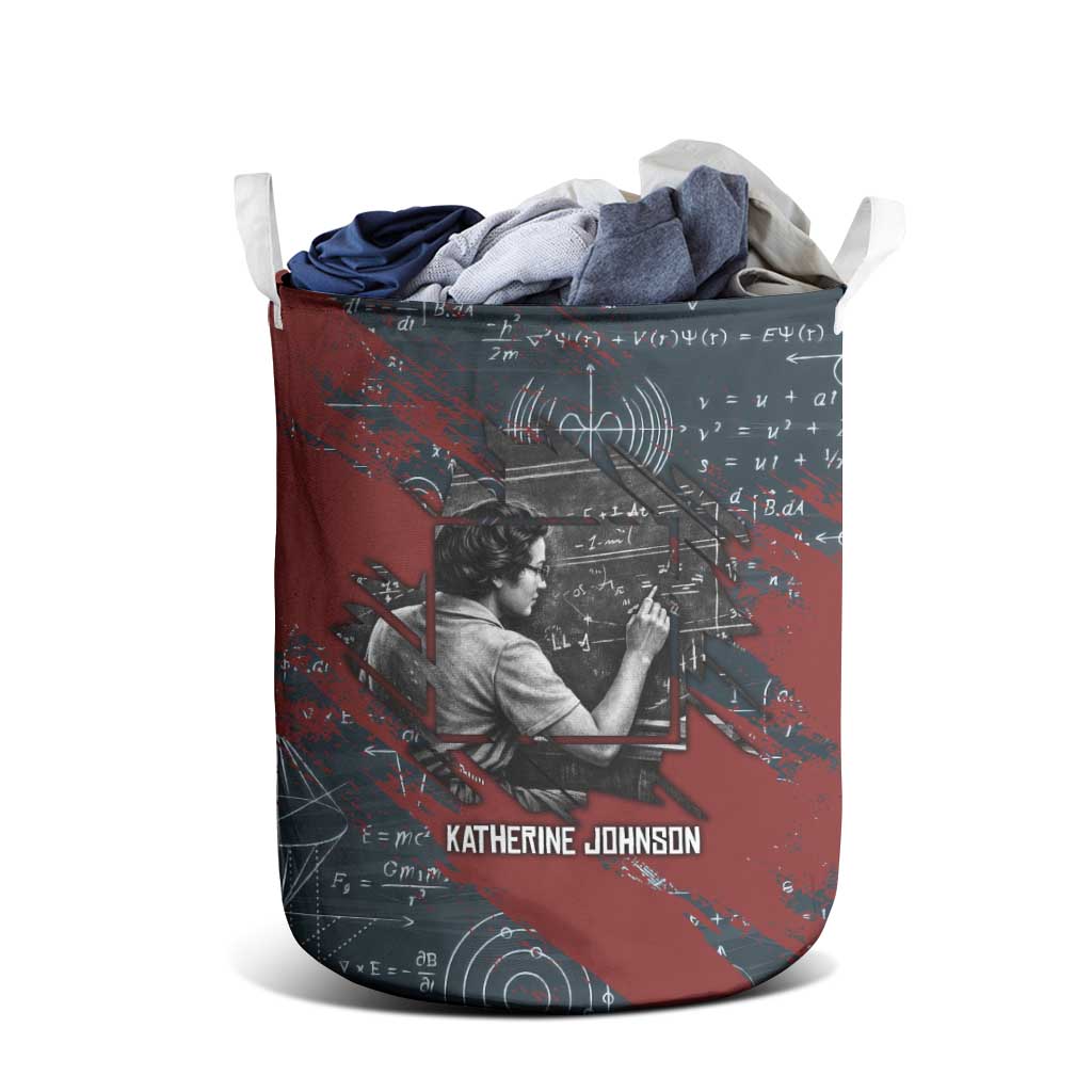 Katherine Johnson Laundry Basket with Chalkboard Math Scene, Verify the Numbers Quote and Space Orbit - African Pride