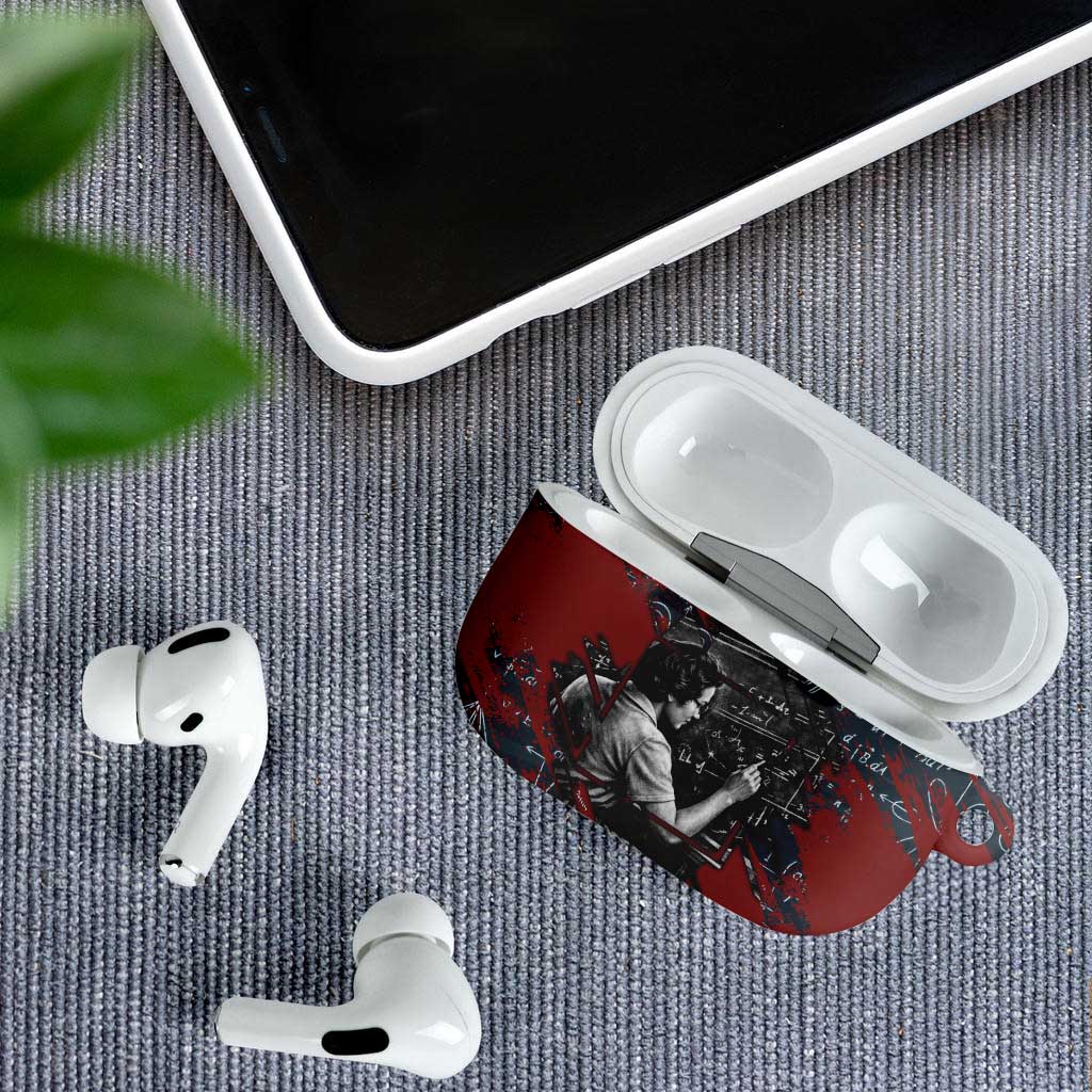 Katherine Johnson AirPods Case with Chalkboard Math Scene, Verify the Numbers Quote and Space Orbit - African Pride