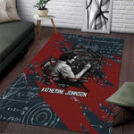 Katherine Johnson Area Rug with Chalkboard Math Scene, Verify the Numbers Quote and Space Orbit - African Pride