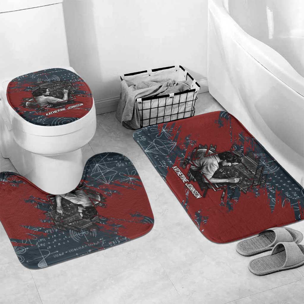 Katherine Johnson Bathroom Set with Chalkboard Math Scene, Verify the Numbers Quote and Space Orbit - African Pride