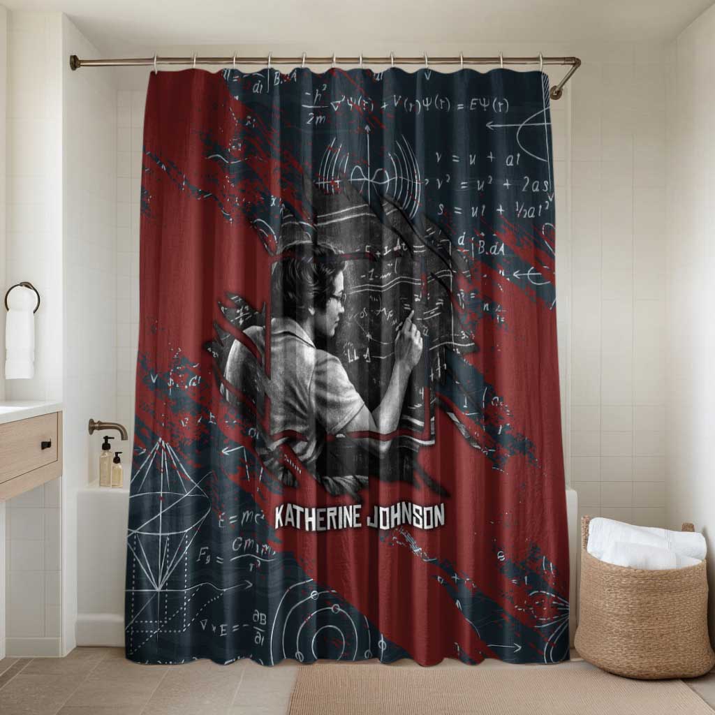 Katherine Johnson Bathroom Set with Chalkboard Math Scene, Verify the Numbers Quote and Space Orbit - African Pride