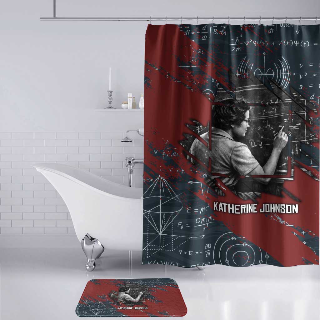 Katherine Johnson Bathroom Set with Chalkboard Math Scene, Verify the Numbers Quote and Space Orbit - African Pride