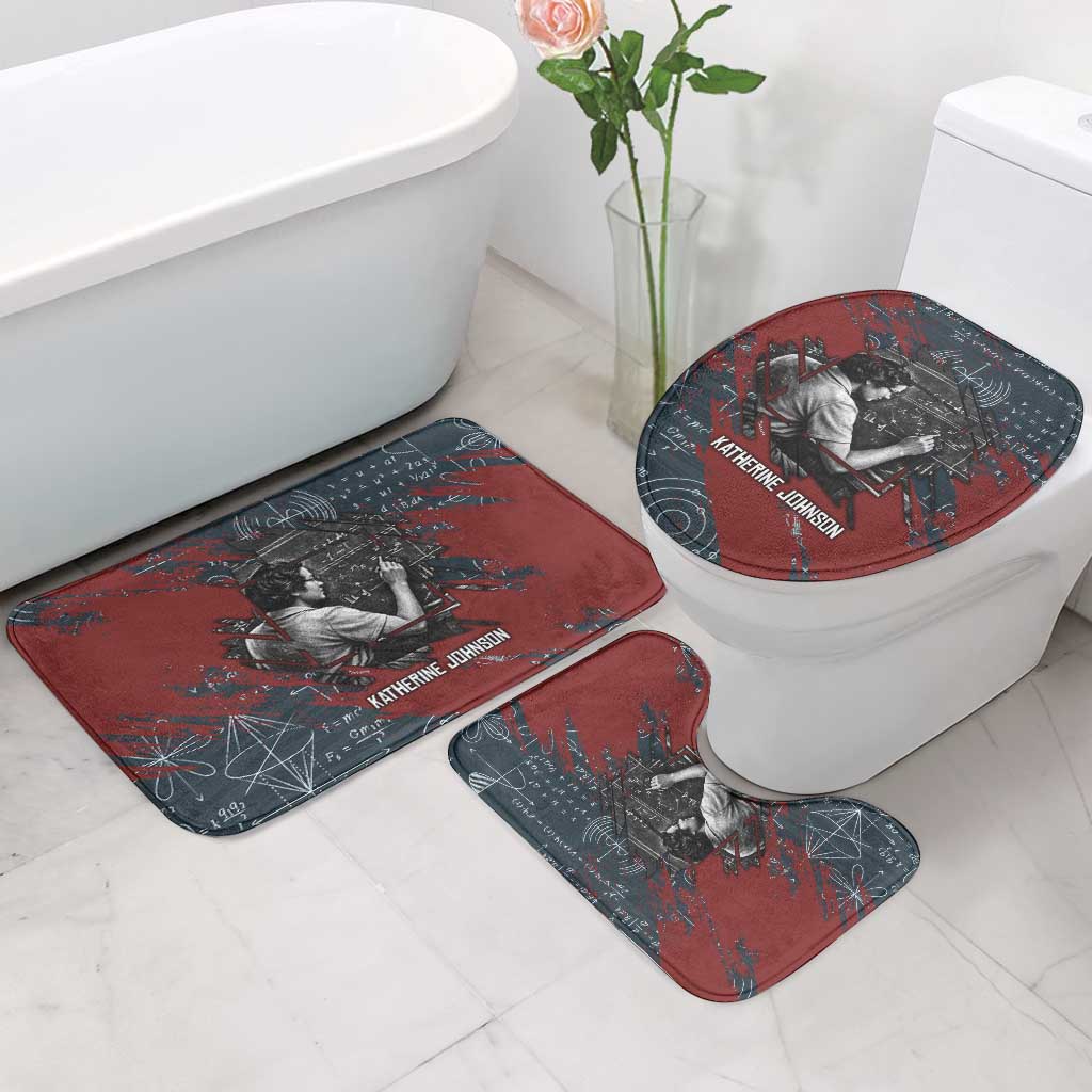 Katherine Johnson Bathroom Set with Chalkboard Math Scene, Verify the Numbers Quote and Space Orbit - African Pride
