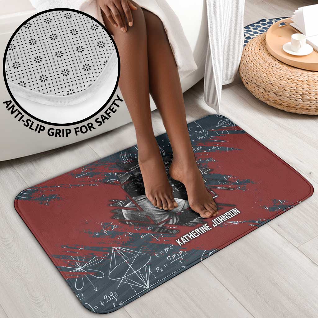 Katherine Johnson Bathroom Set with Chalkboard Math Scene, Verify the Numbers Quote and Space Orbit - African Pride