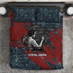 Katherine Johnson Bedding Set with Chalkboard Math Scene, Verify the Numbers Quote and Space Orbit - African Pride