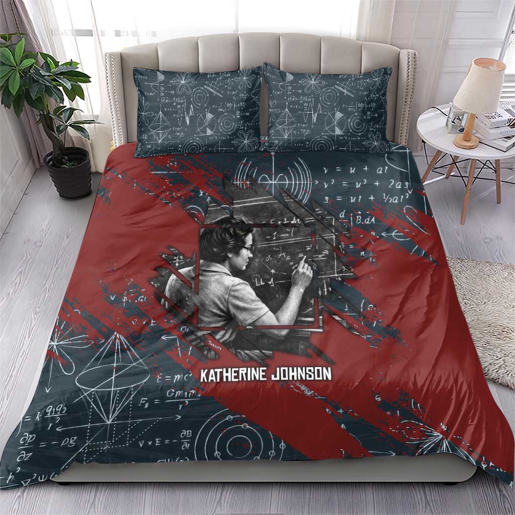 Katherine Johnson Bedding Set with Chalkboard Math Scene, Verify the Numbers Quote and Space Orbit - African Pride