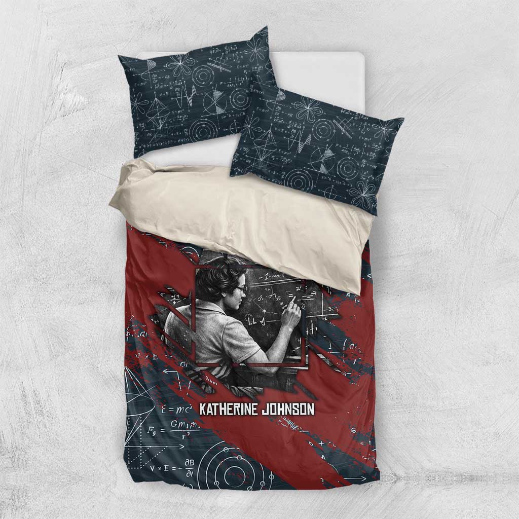 Katherine Johnson Bedding Set with Chalkboard Math Scene, Verify the Numbers Quote and Space Orbit - African Pride