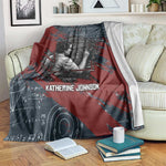 Katherine Johnson Blanket with Chalkboard Math Scene, Verify the Numbers Quote and Space Orbit - African Pride