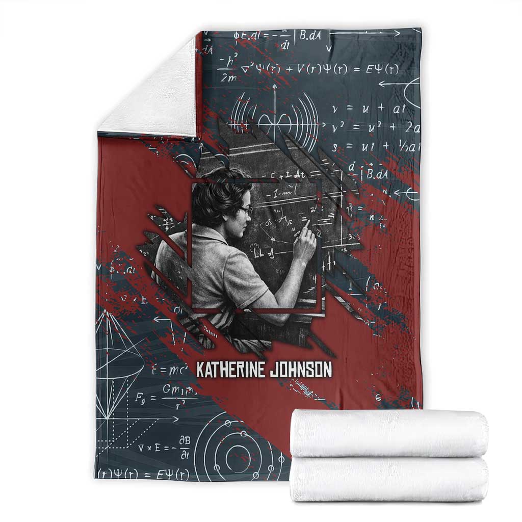 Katherine Johnson Blanket with Chalkboard Math Scene, Verify the Numbers Quote and Space Orbit - African Pride