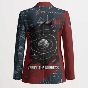 Katherine Johnson Blazer with Chalkboard Math Scene, Verify the Numbers Quote and Space Orbit - African Pride