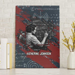 Katherine Johnson Canvas Wall Art with Chalkboard Math Scene, Verify the Numbers Quote and Space Orbit - African Pride