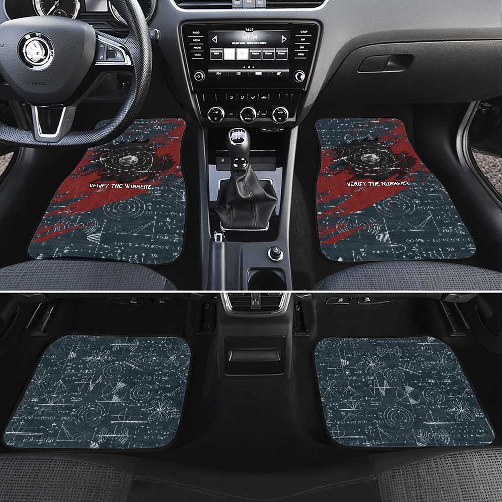 Katherine Johnson Car Mats with Chalkboard Math Scene, Verify the Numbers Quote and Space Orbit - African Pride