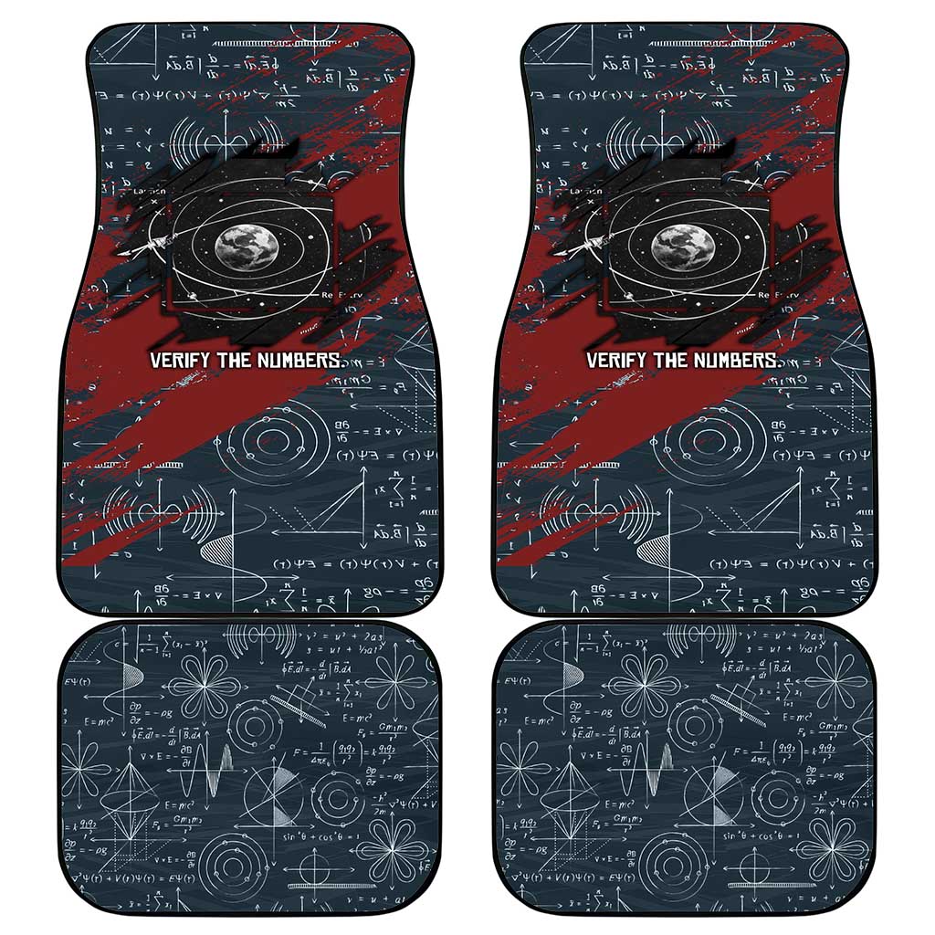 Katherine Johnson Car Mats with Chalkboard Math Scene, Verify the Numbers Quote and Space Orbit - African Pride