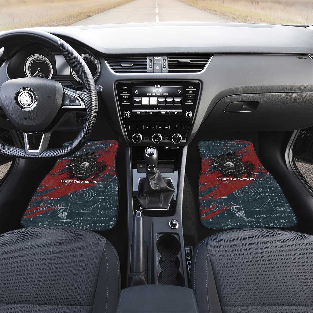 Katherine Johnson Car Mats with Chalkboard Math Scene, Verify the Numbers Quote and Space Orbit - African Pride