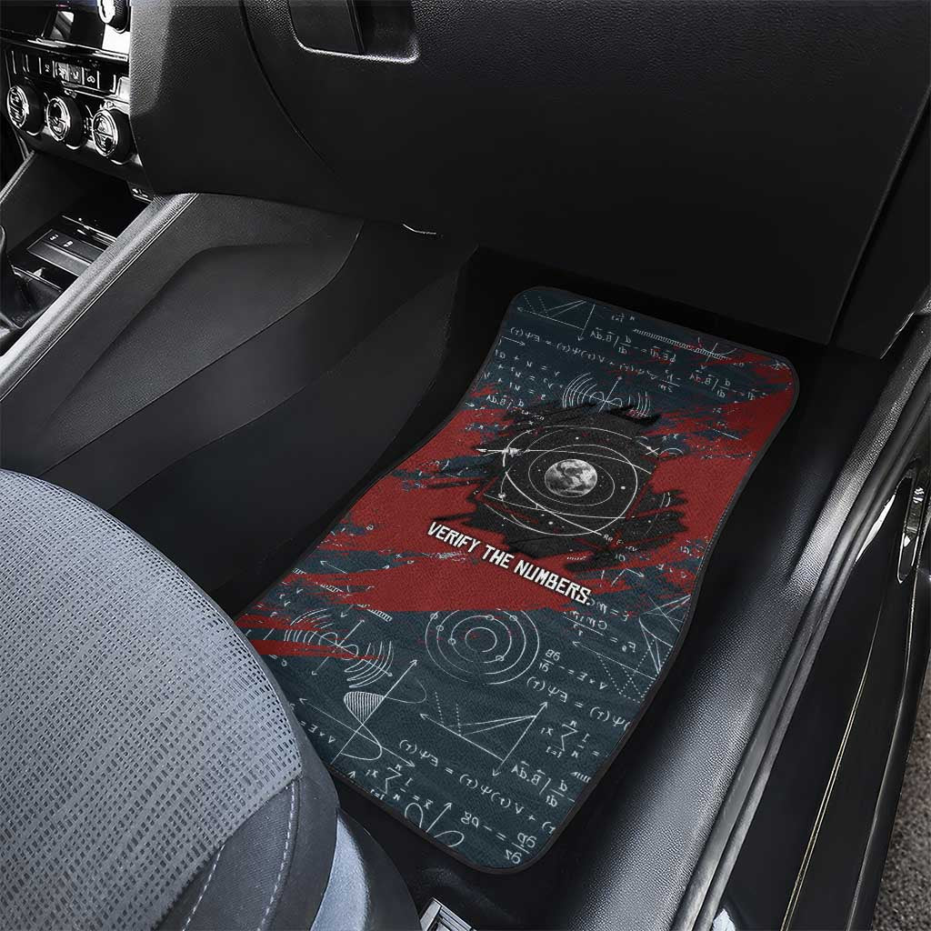 Katherine Johnson Car Mats with Chalkboard Math Scene, Verify the Numbers Quote and Space Orbit - African Pride
